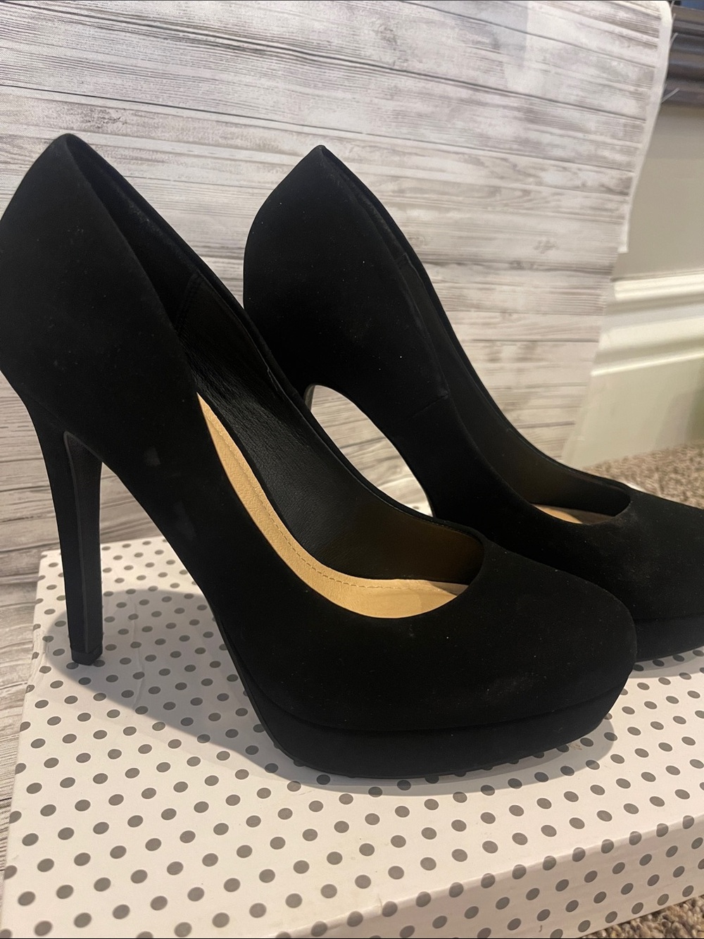 Forever Young Black Suede Platform High Heels